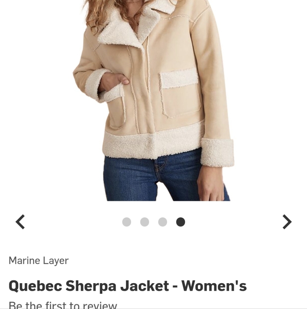 Marine Layer Quebec Sherpa Jacket Faux Suede Neutral Women's Size xs - Picture 6 of 16